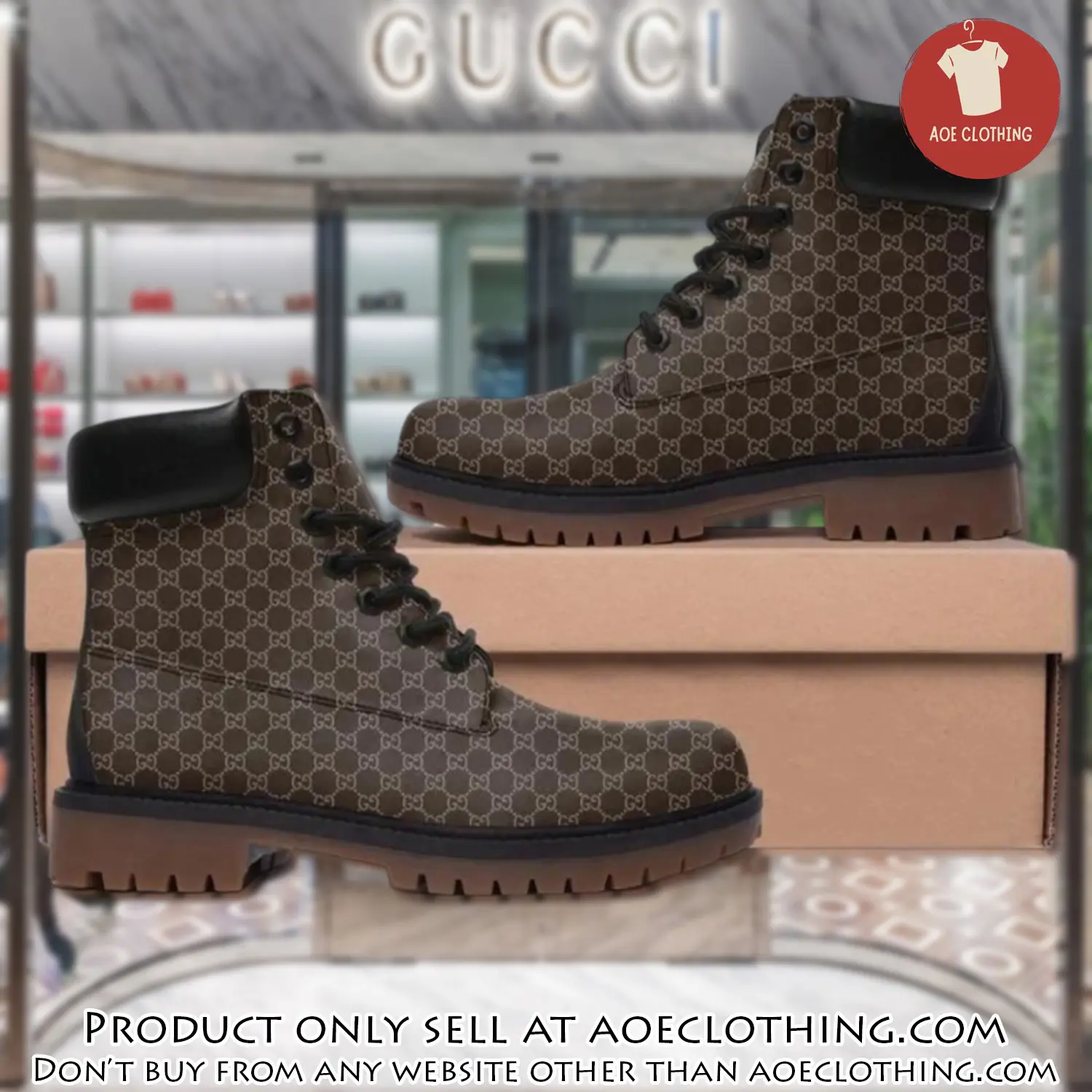 Gucci brown luxury brand boots premium gifts for men women aoe0924054